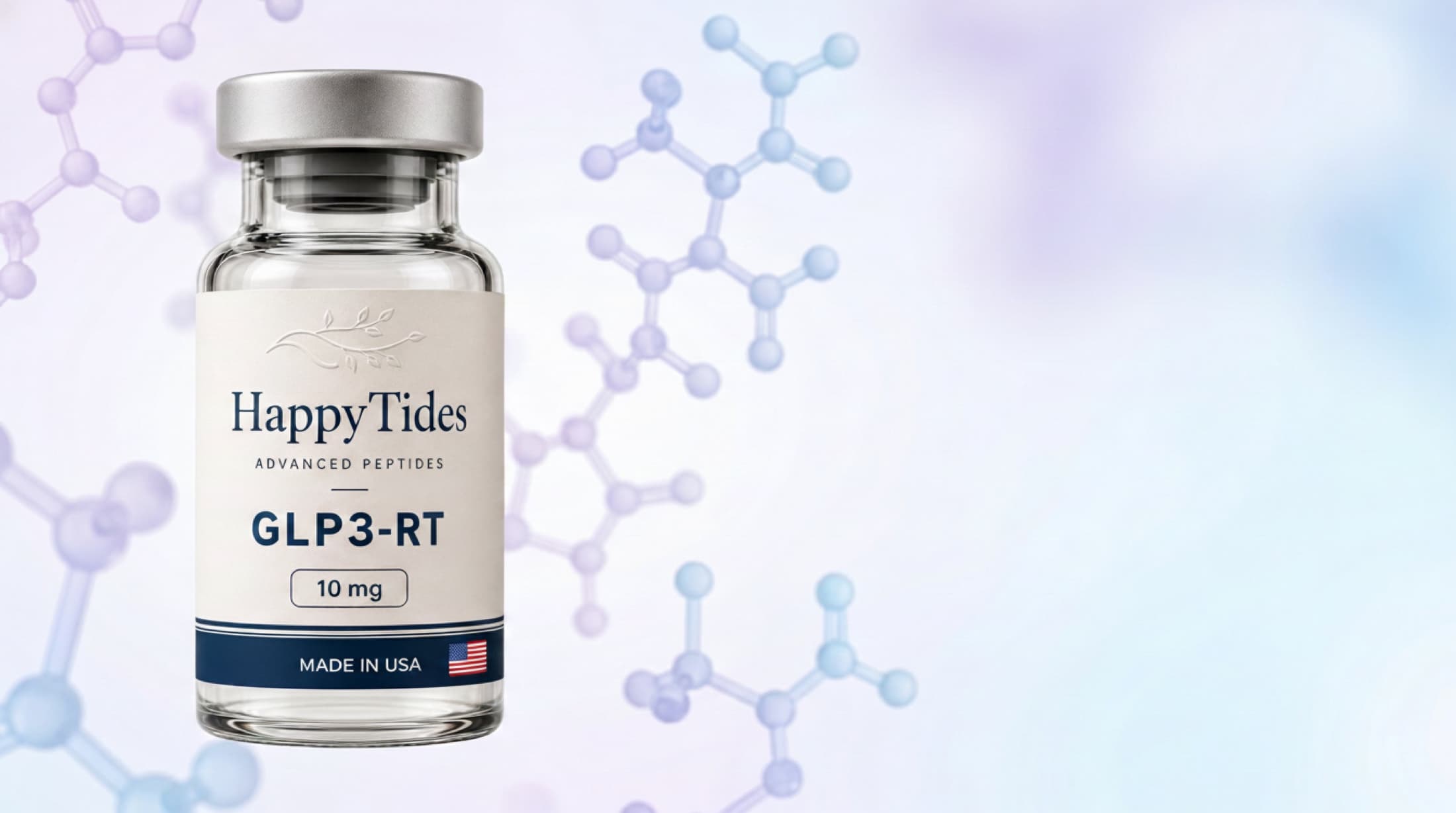 HappyTides research vial beside a molecular characterization scene