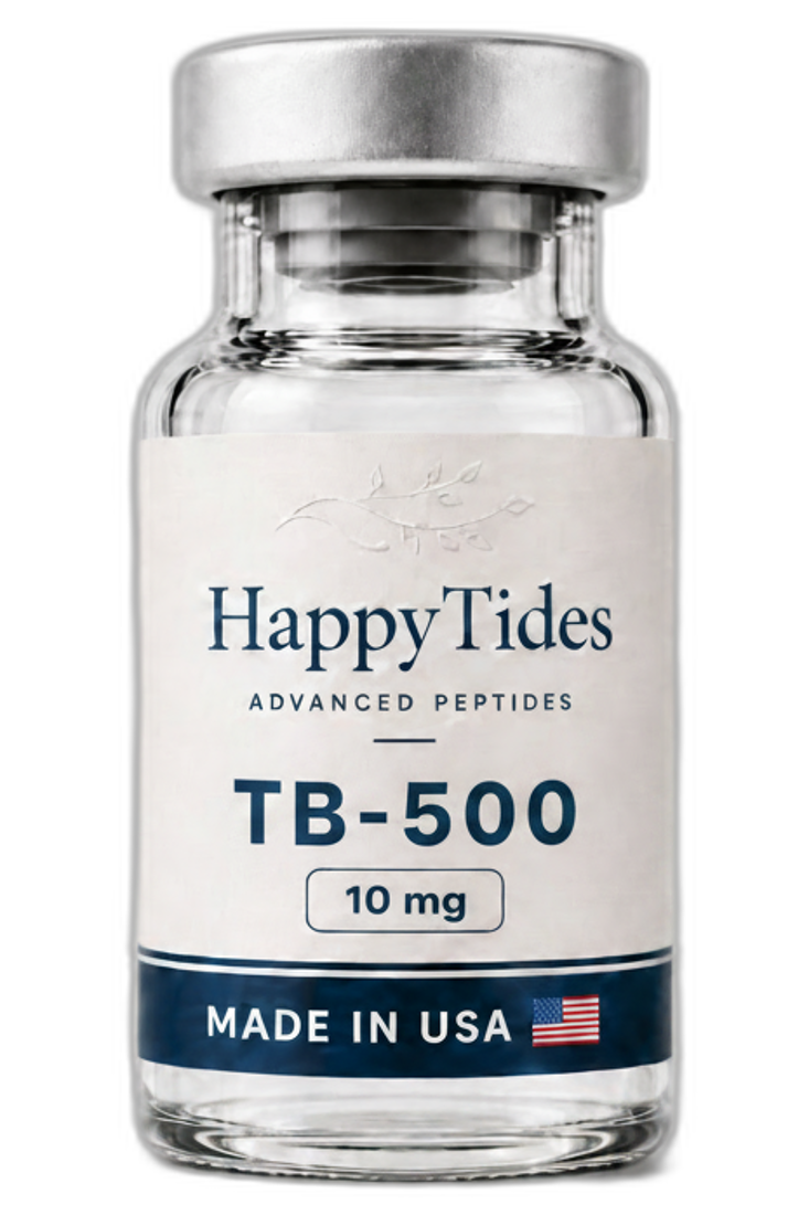 HappyTides TB-500 research peptide vial